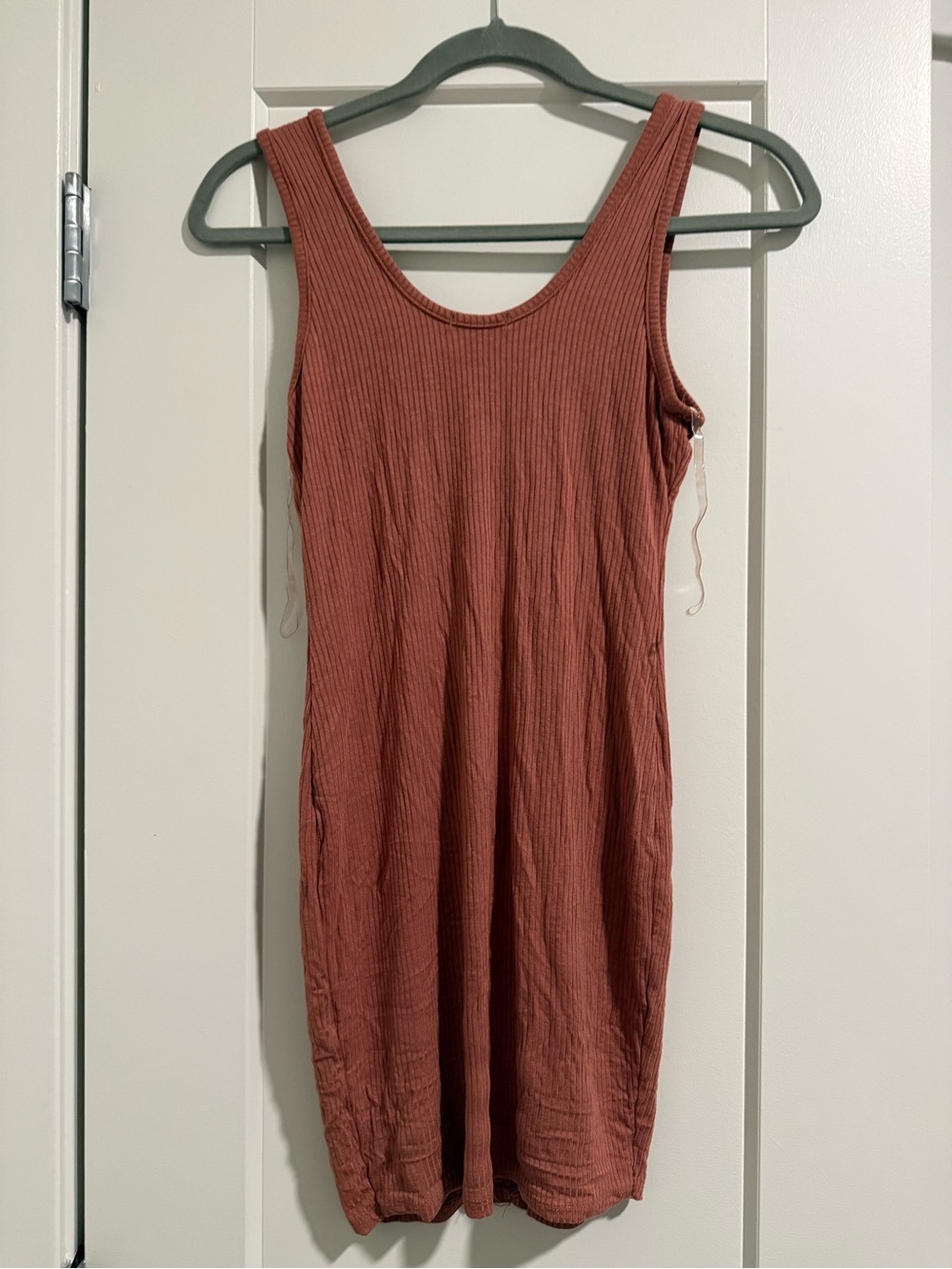 Bozzolo Ribbed Tank Dress with Front Rings - Rust - Picture 2 of 3